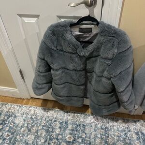 Gray Faux Fur Jacket